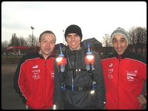 Fabien avec Arnaud & Brahim  l'entrainement