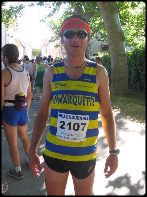 Alexis porte les couleurs du club pour ce trail hors rgion ...